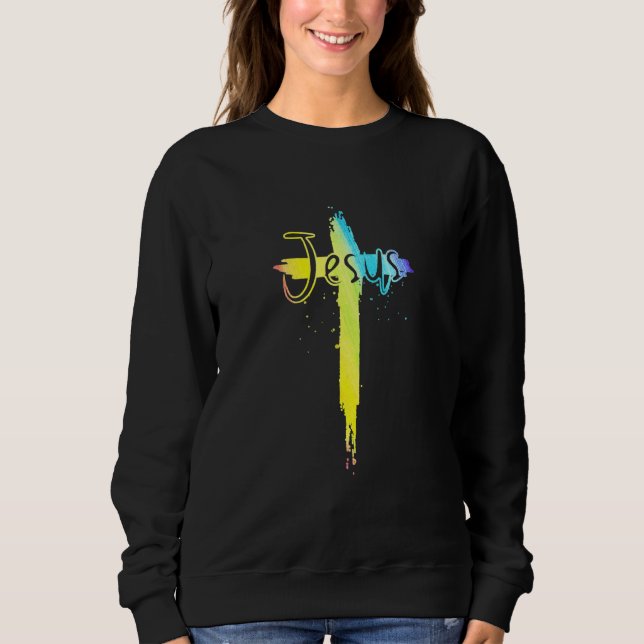 Sudadera Cristianismo Jesús en la cruz cristiana (Anverso)