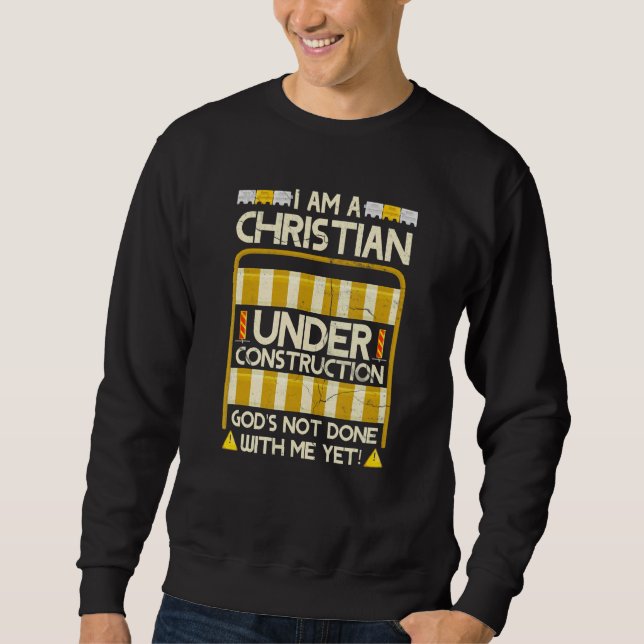Sudadera Cristiano en construcción Dios no ha hecho con M (Anverso)