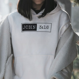 Sudadera Cristiano "Juan 3:16", verso de la Biblia, fe