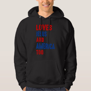 Sudadera Cristo 4 de julio Bandera americana Ama a Jesús y 