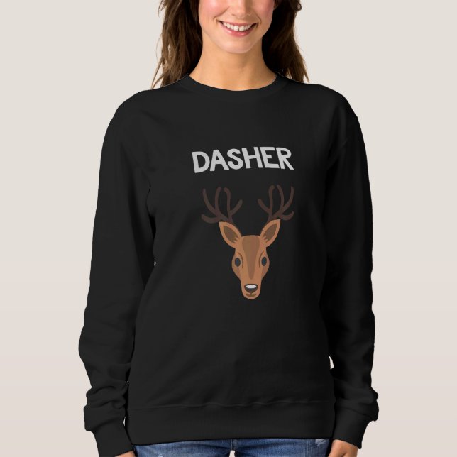 Sudadera Cristo del grupo de familia Dasher Santa Reindeer (Anverso)