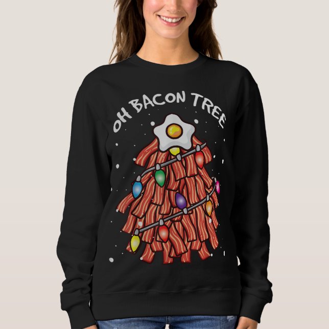 Sudadera Crítica De Los Cerezos Oh Bacon Tree BBQ Navidades (Anverso)