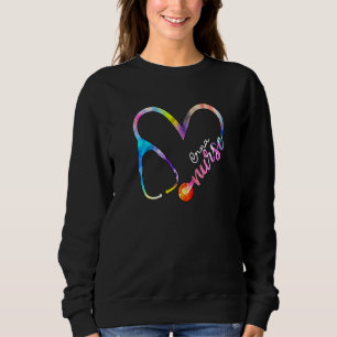 Sudadera Crna Nurse Watercol Love Heart Stethoscope Rn Nurs