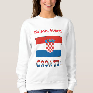 Sudadera Croacia Bandera Croata Roja Nombre Personalizado M