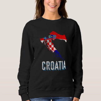 Sudadera Croacia Mapa de la bandera croata croata de Croaci