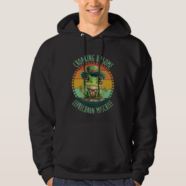 Sudadera Croaking Up Some Leprechaun Mischief  St Patrick s (Anverso)