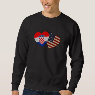 Sudadera Croatian American Couple Heart Love Flag Valentine