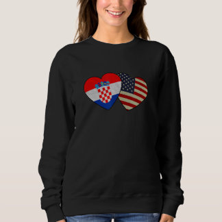 Sudadera Croatian American Couple Heart Love Flag Valentine