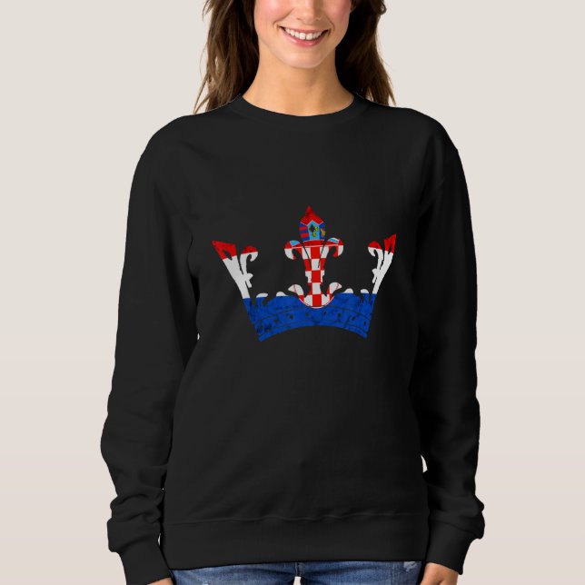 Sudadera Croatian Vintage Crown Croatian Roots Croatian Fla (Anverso)