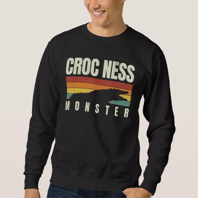 Sudadera Croc ness monster retro vintage crocodile  animal  (Anverso)