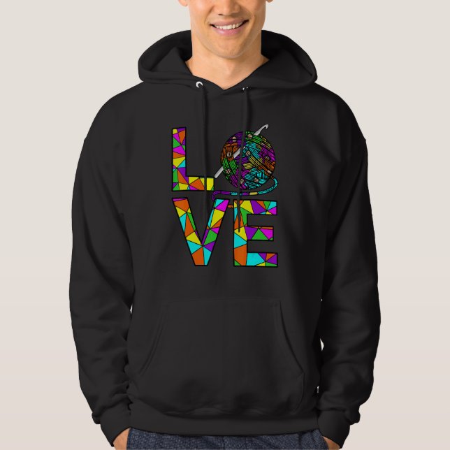 Sudadera Crochet de amor Crafter Knitting Gráfica (Anverso)