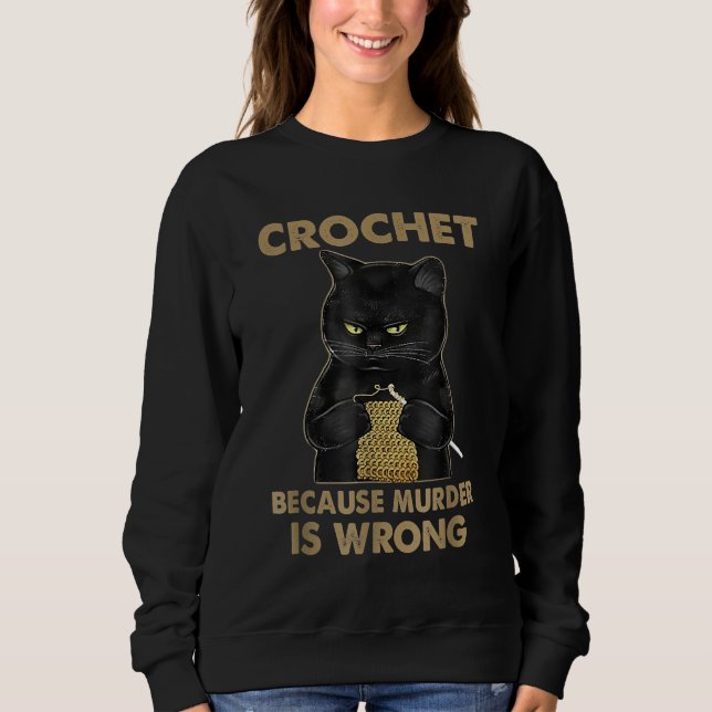 Sudadera Crochet Porque El Asesinato Es Un Gato Negro Croch (Anverso)