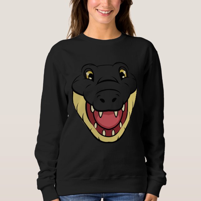 Sudadera Crocodile Alligator Face Reptiles Zoo Animal Herpe (Anverso)