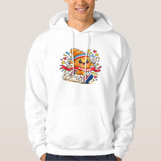 Sudadera Croissant Corredor Caricatura Línea de Meta Sprint