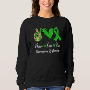 Sudadera Cromosoma 12 Conciencia Paz Amor Esperanza Cinta V