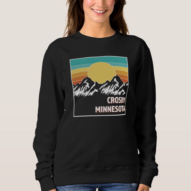 Sudadera CROSBY MINNESOTA  Retro sunset USA Souvenir (Anverso)