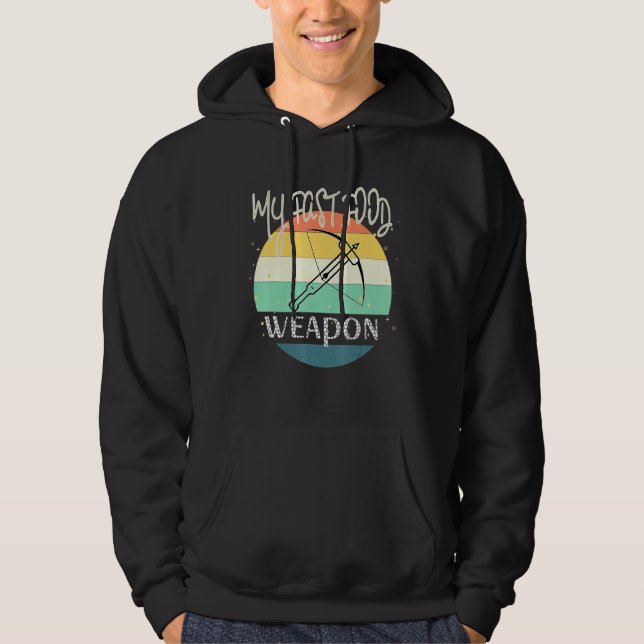 Sudadera Crossbow My Fast Food Arc de caza de peces (Anverso)
