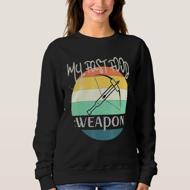 Sudadera Crossbow My Fast Food Arc de caza de peces (Anverso)
