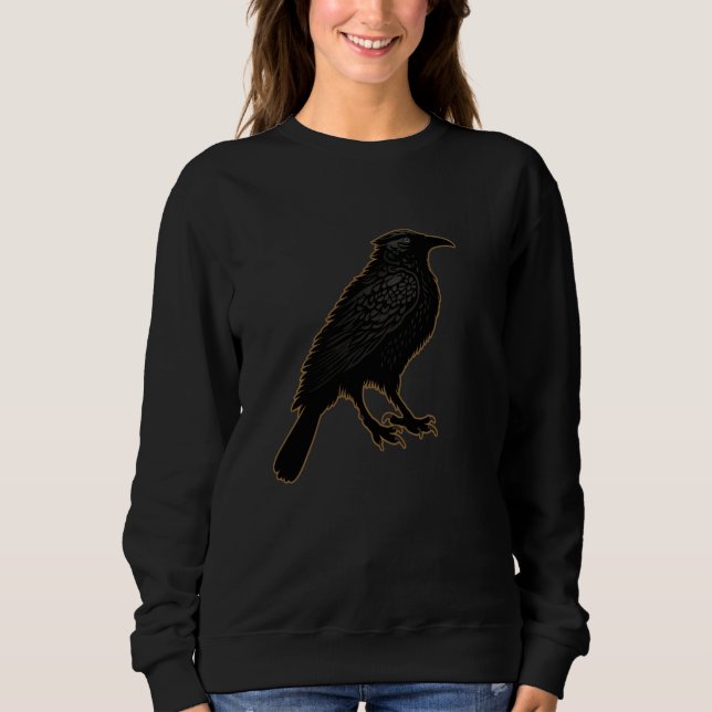 Sudadera Crow Bird Witchcraft Occulta Mystical Black Raven (Anverso)