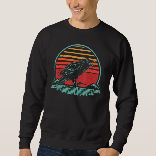 Sudadera Crow Retro Vintage 80's Style Animal Synthwave (Anverso)
