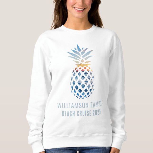 Sudadera Cruceros tropicales de piña de la playa de Sunset  (Anverso)