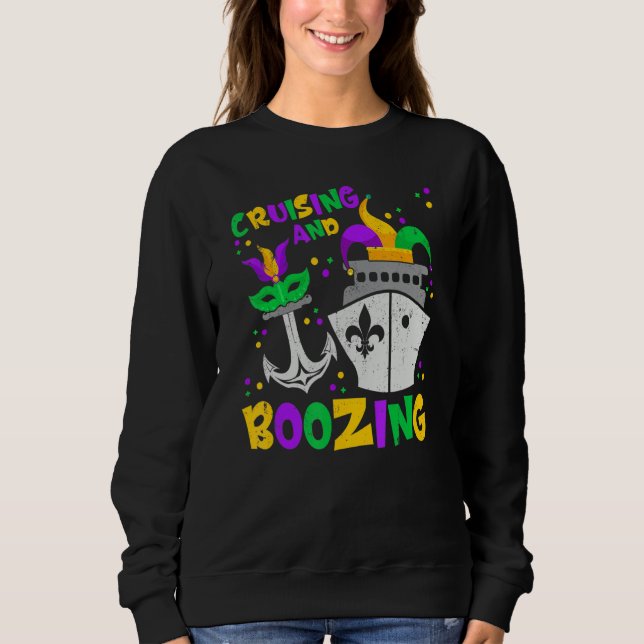 Sudadera Cruising And Boozing Mardi Gras Cruise Men Women (Anverso)