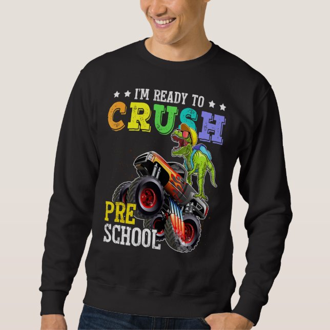 Sudadera Crujiente Camión De Monstruo De Dinosaurio Preesco (Anverso)