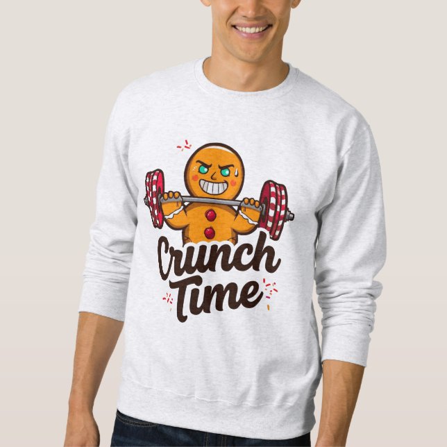 Sudadera Crunch Time – Gingerbread Lifting Barbell Christma (Anverso)