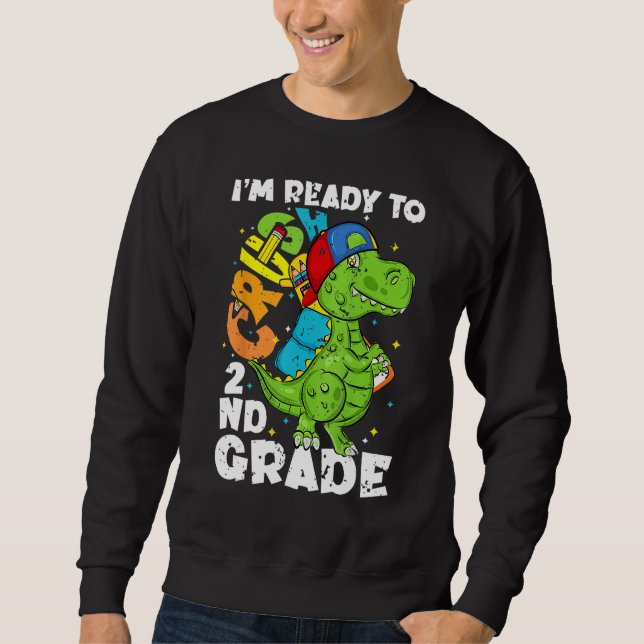 Sudadera Crush 2nd Grade Rex Dinosaur Back To School Boys K (Anverso)