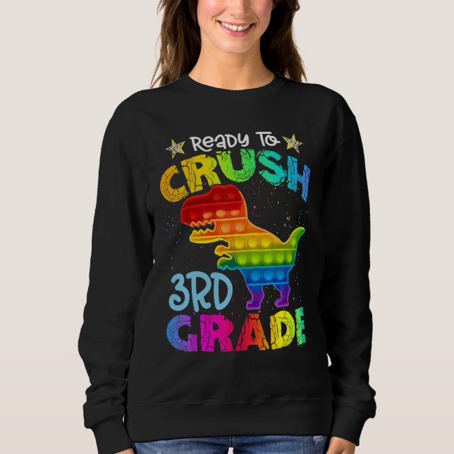 Sudadera Crush 3rd Grade Dinosaur Pop It Fidget Back To Sch (Anverso)