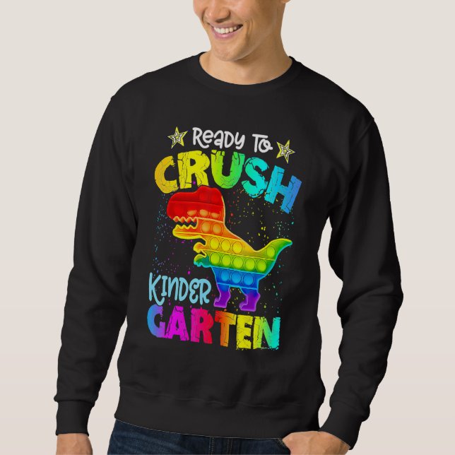 Sudadera Crush Kindergarten Dinosaur Pop It Fidget Back to (Anverso)