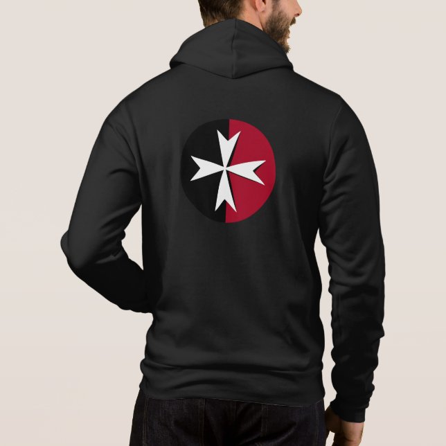 Sudadera Cruz blanca maltesa, St. John, bandera de Malta /  (Reverso)