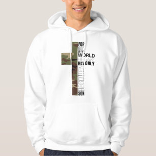 Sudadera Cruz Cristiana Camuflaje Verde Hombres John