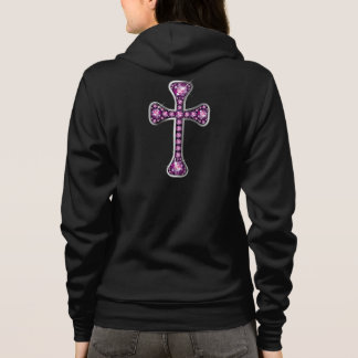 Sudadera Cruz cristiana con piedras de "Garnet"
