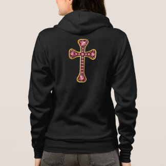 Sudadera Cruz cristiana con piedras de "rubí"