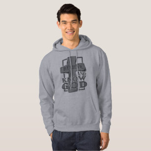 Sudadera Cruz cristiana de Cristo en gris piedra