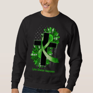 Sudadera Cruz cristiana del girasol Cinta verde Lyme Diseas