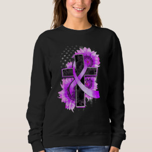 Sudadera Cruz Cristiana Girasol Purple Support Alzheimer