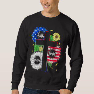 Sudadera Cruz Cristiana Patriótica Familia Fe Libertad Ame