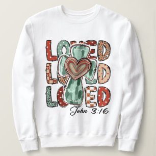 Sudadera Cruz cristiana retro amada Juan 3:16