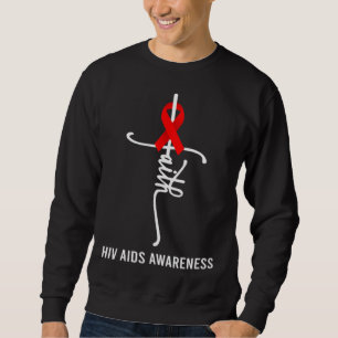 Sudadera Cruz de fe Apoyo Conciencia sobre el VIH SIDA Cint
