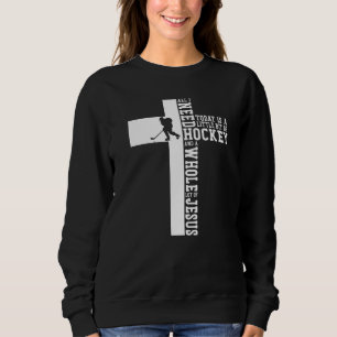 Sudadera Cruz de la Vintage del Hockey Hielo Jesús Todo Lo