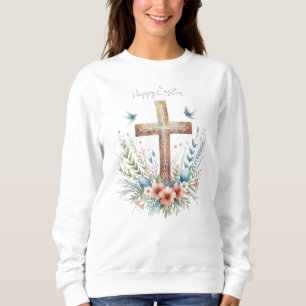 Sudadera Cruz de Pascua Personalizada Acuarela