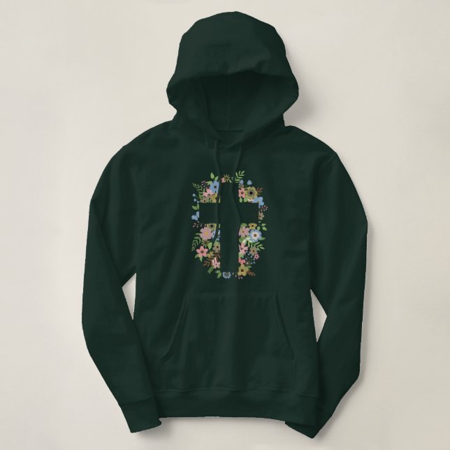 Sudadera Cruz floral (Diseño del anverso)