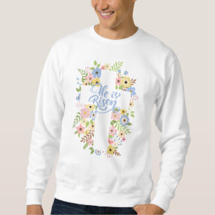 Sudadera Cruz floral se ha levantado en Pascua Unisex