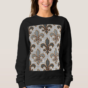 Sudadera Cruz negra blanca con lunares en forma de flor de 
