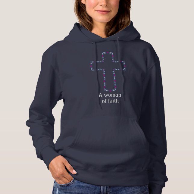 Sudadera Cruz ornamentada con flores (Anverso)