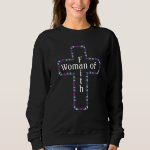 Sudadera Cruz ornamentada con flores