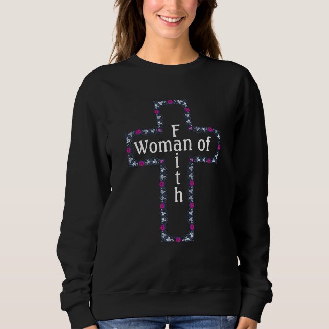 Sudadera Cruz ornamentada con flores (Anverso)