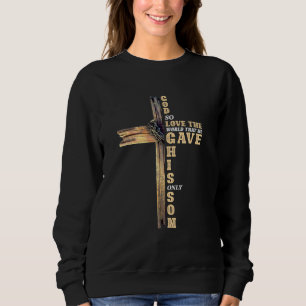 Sudadera Cruz Religiosa Juan 316 Dios Amó El Mundo Jesús